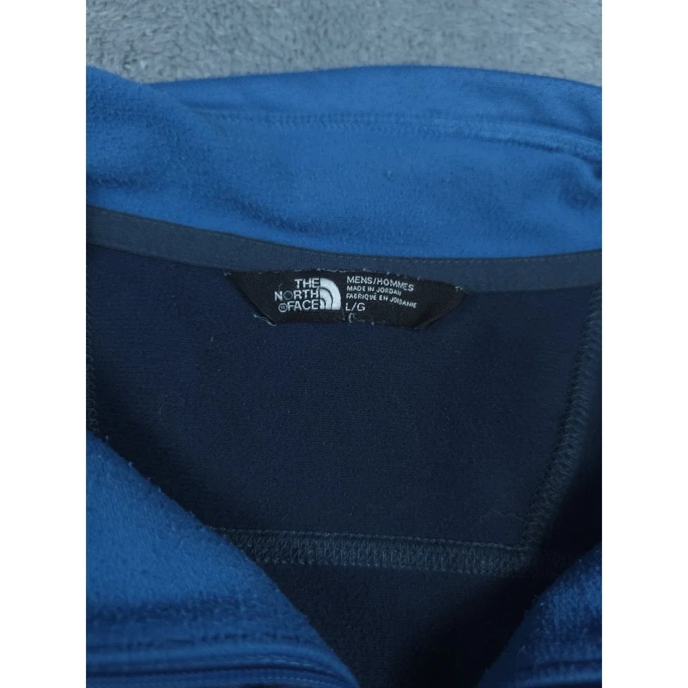 North Face Pullover Mens Large Blue Black Quarter Zip Athletic Fleece Outdoors